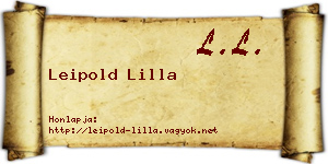 Leipold Lilla névjegykártya